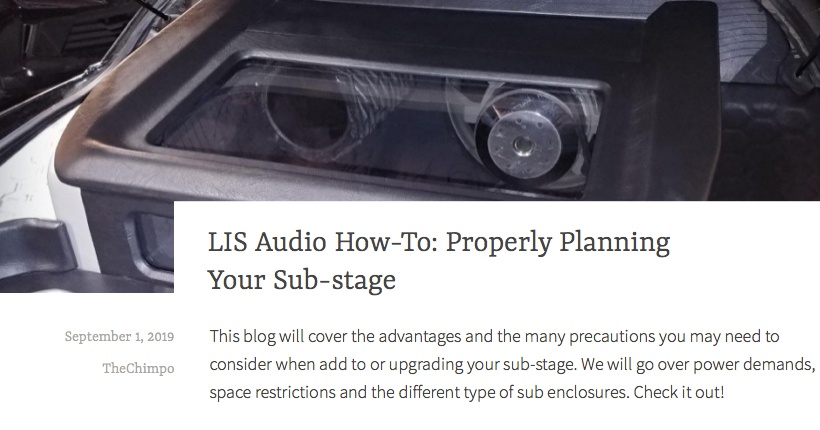 LIS Audio How-To: Properly Planning Your Sub-stage